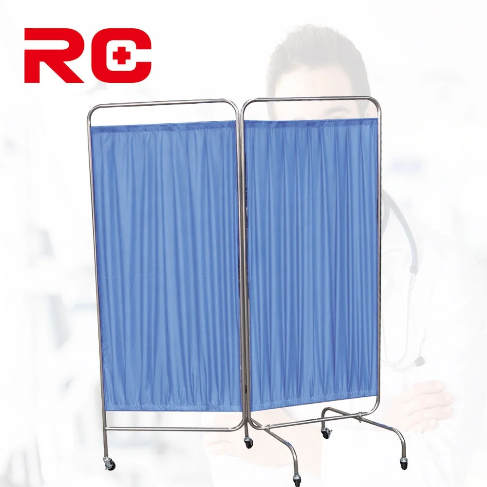 Hospital Stainless Steel Fast Mobile Folding Screen Room Divider Hospital Medical Furniture Ward Screen