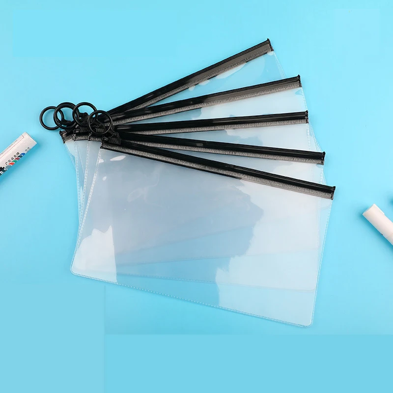 Custom Printing Plastic Zipper Lock Bags For Clothing Cosmetic Lipstick Packaging, Thick PVC Frosted Bag with Zip ring