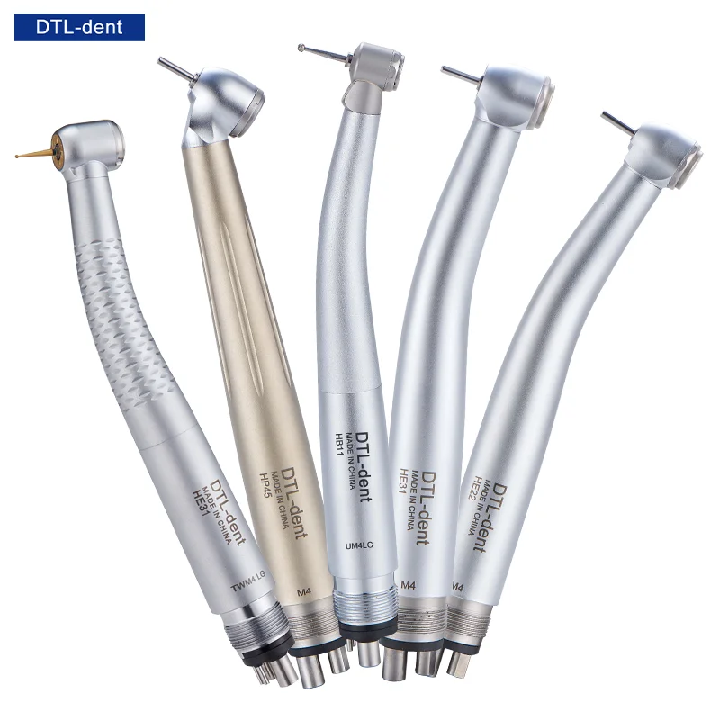 Air turbine anti retraction handpiece quick coupling fiber optic handpiece led high speed dental handpiece small head