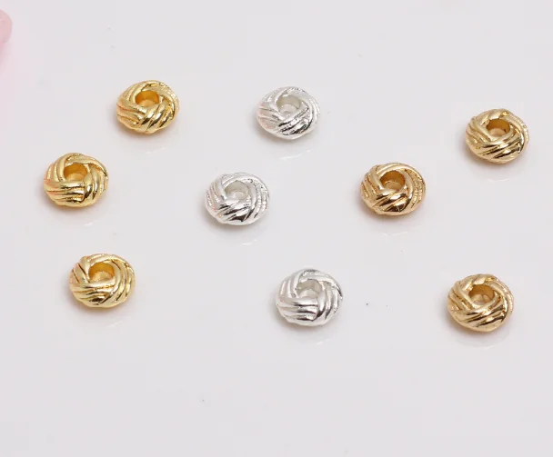 wholesale good price 14k gold twist small gold beads DIY jewelry accessories necklace bracelet spacer beads