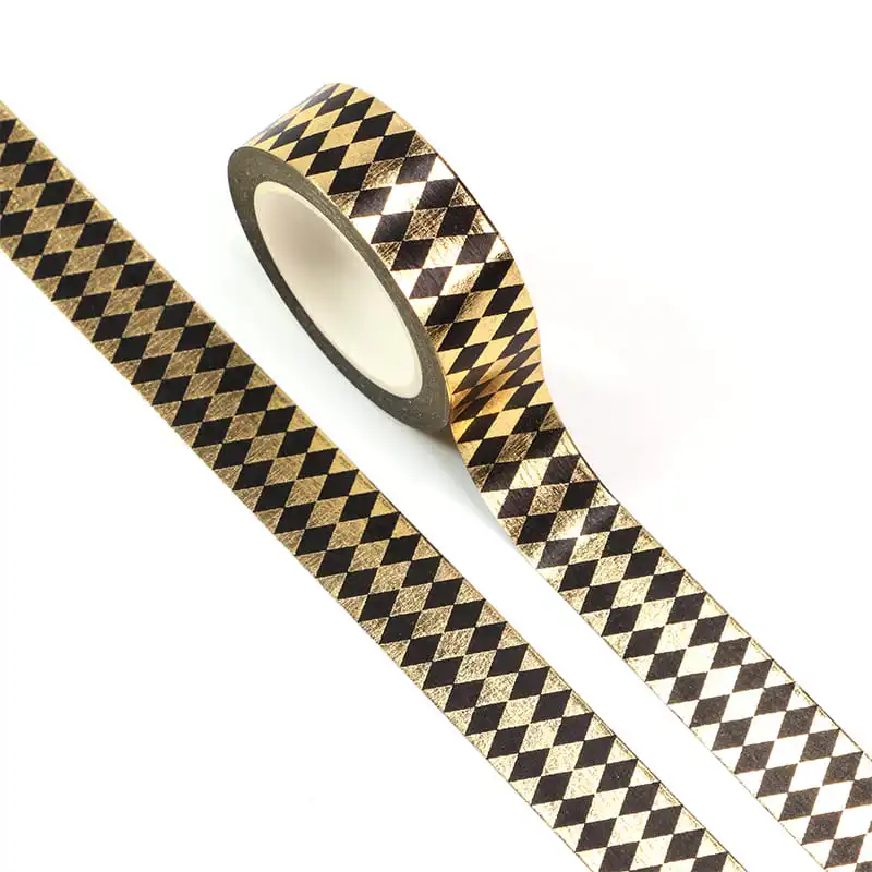 Gold Foil Box Sealing Washi Tape Custom Printed Gift Wrapping Tape