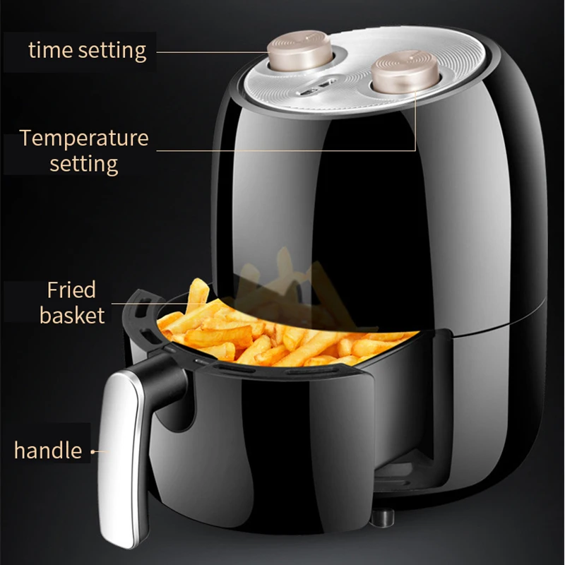 
Kitchen Appliances Electric, 2.8L French Fries Without Oil Healthy Non-Stick Air Deep Fryer/ 