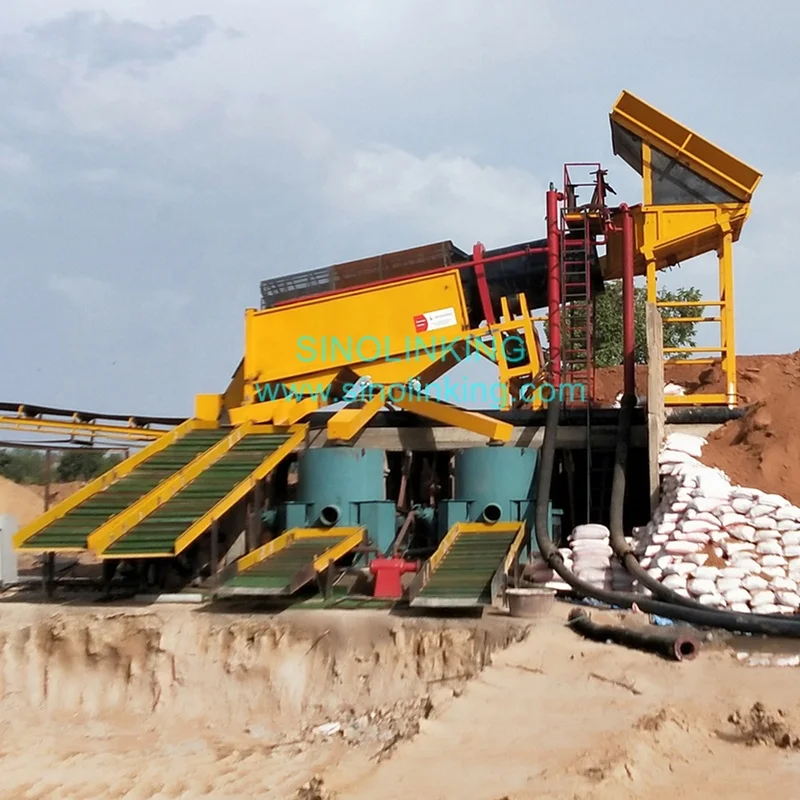 gold ore trommel washing processing gold concentrator extracting plant