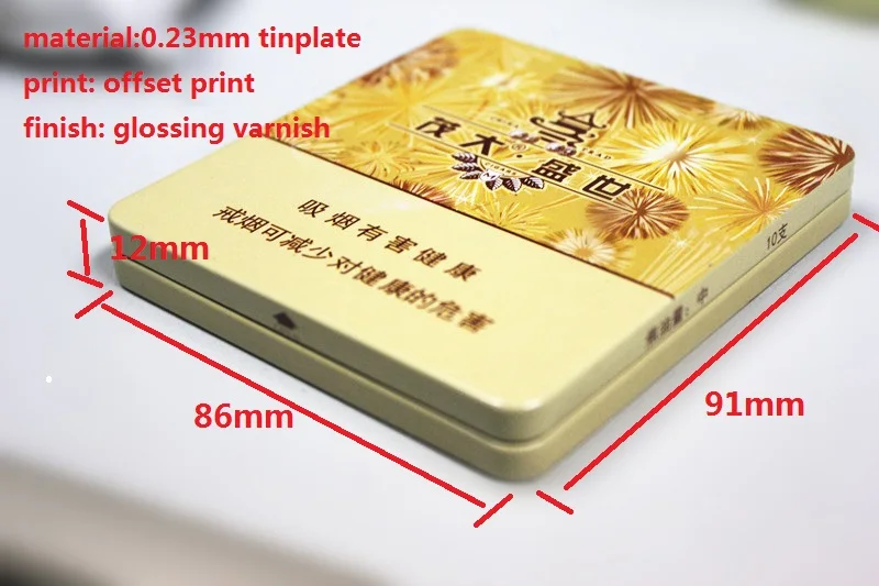 metal cigarette tin case