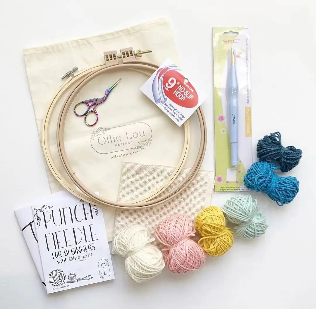 Interior Design Wall Art Ideas Punch Needle Kit for DIY Modern Wall Hanging for Home & Office