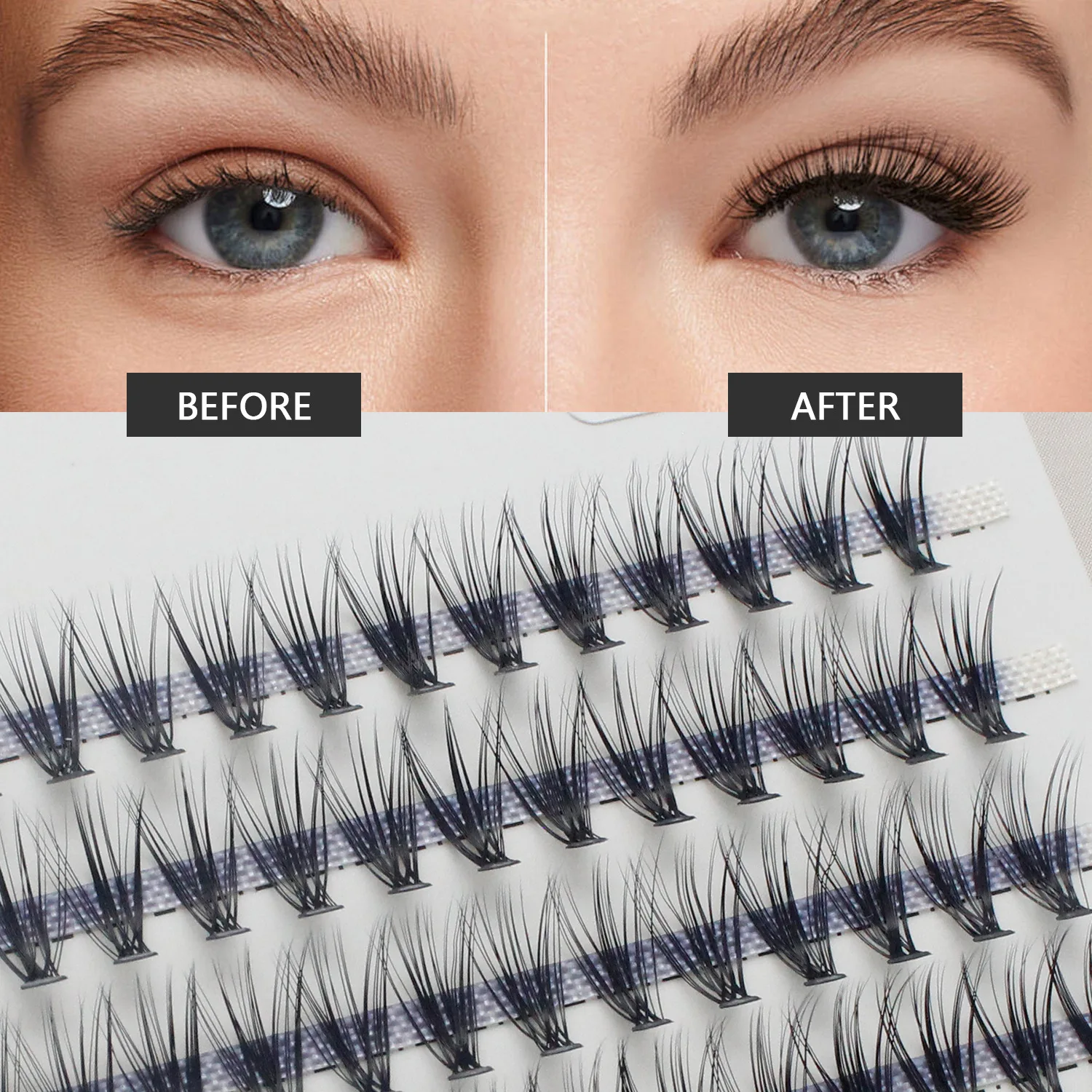 False eyelashes clusters lash extension diy kit pre cut segmented lashes