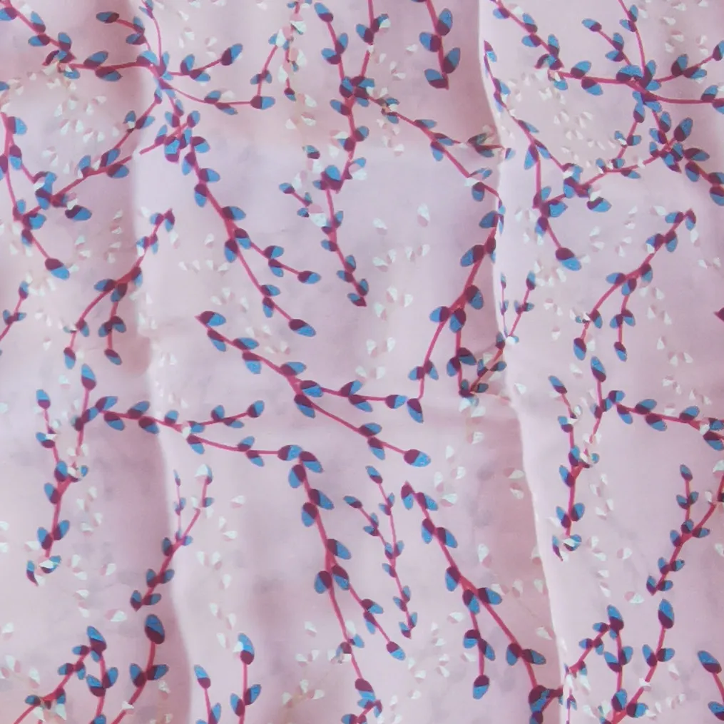 
2021 14mm silk viscose blend cdc crepe de chine silk fabric in digital print 