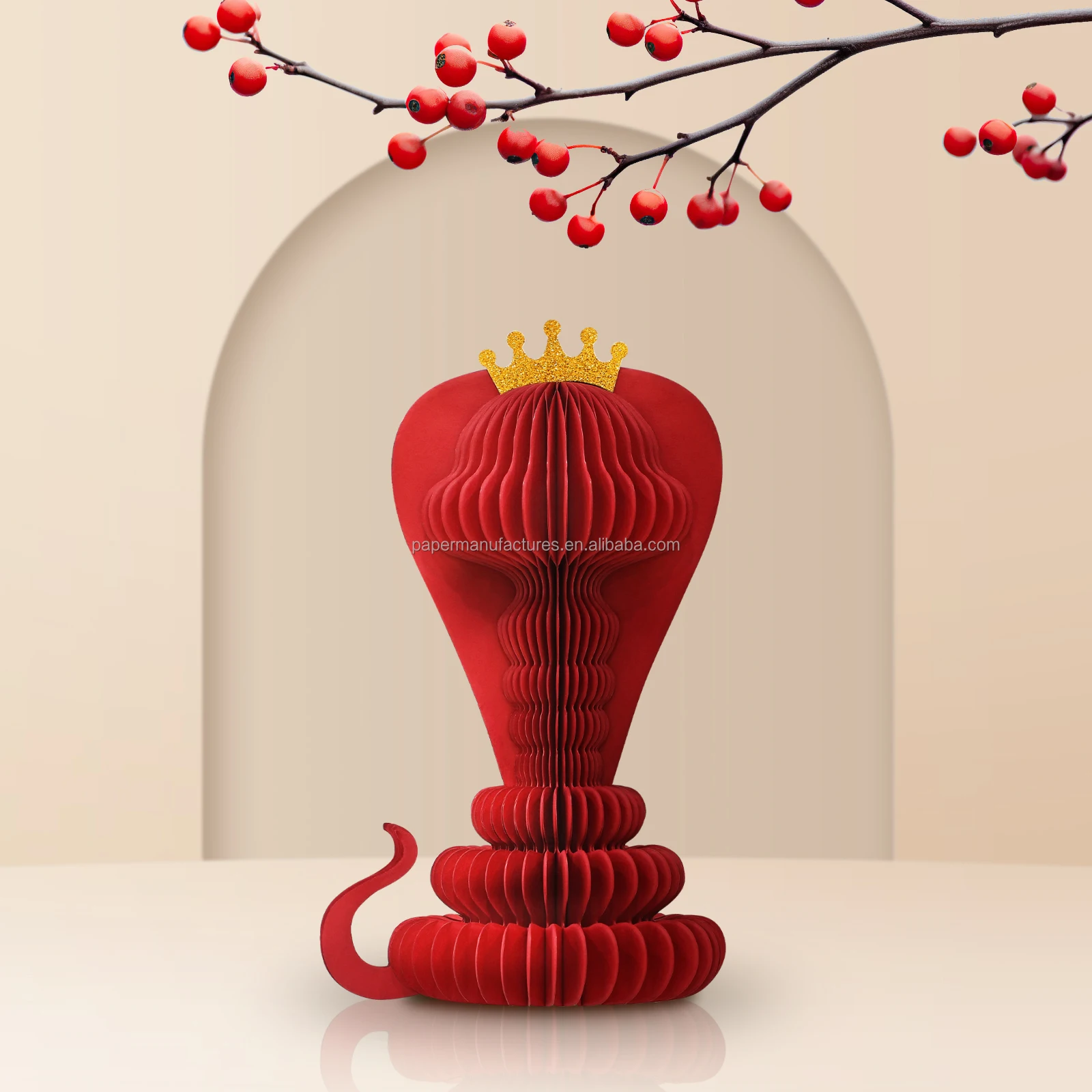 Zodiac Snake Chinese New Year Holiday Supplies Design Ornament Paper Decoration Windows Home Decor