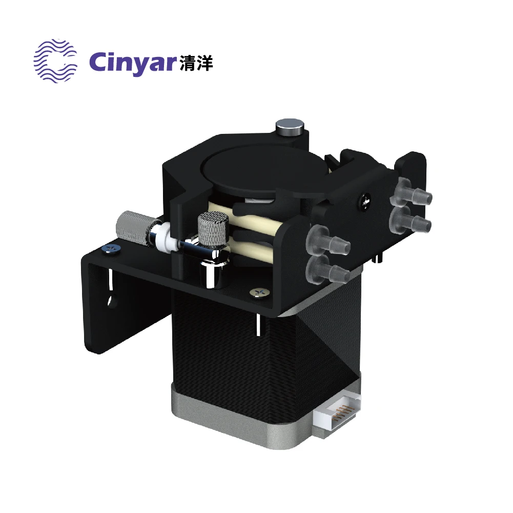 Cinyar AQG 12V 24V DC Aviation Alu Head 6000h High Precision 500ml/min Stepper Motor Micro Peristaltic Pump for Laboratory Use