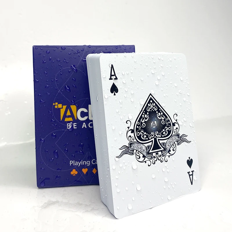 Custom logo advertising printing poker 100% plastic playing cards design adult casual game play poker