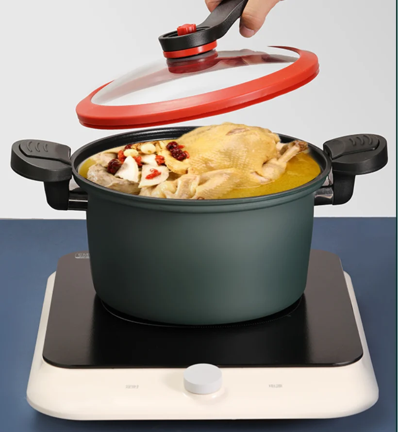 popular Cook fast time saving Non-Stick Thickened Bottom durable soup pot low pressure pot micro pressure cooker