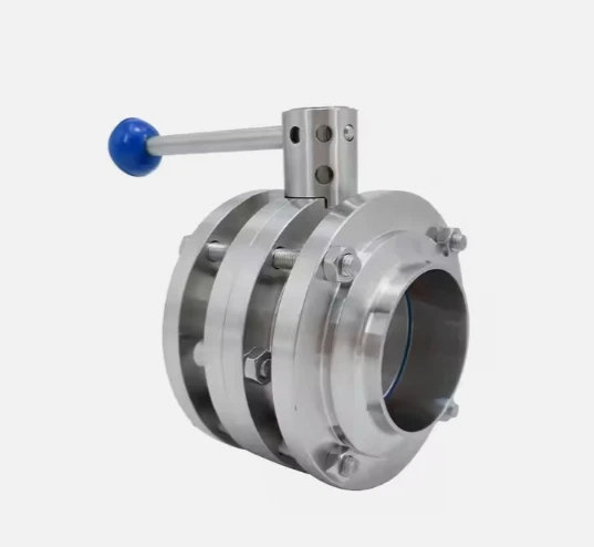 3A/SMS/DIN hygiene food grade 3/4' SS304 manual Butterfly Valve Sanitary Quick Release Bracket Clamp Butterfly Valve tc ferrule