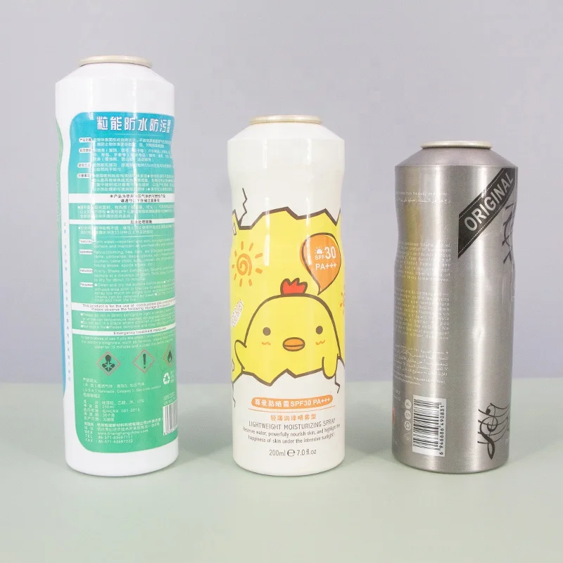 Wholesale empty aluminum aerosol spray bottles 150ml empty cans with lid custom containers