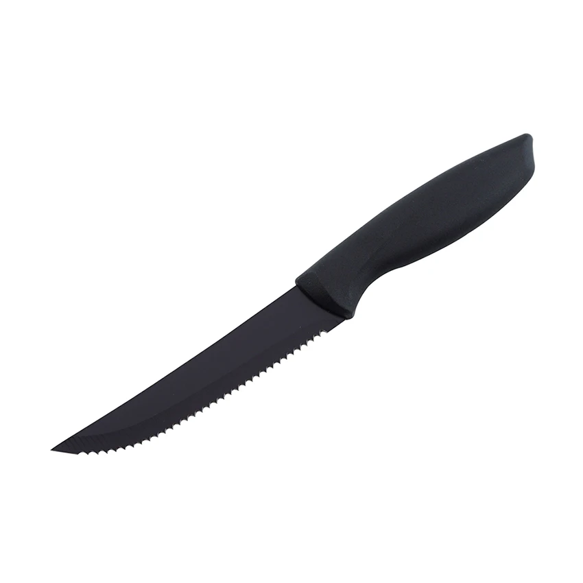 4 Inch Steak Knife With Black Coating On Blade Customized Handle Color