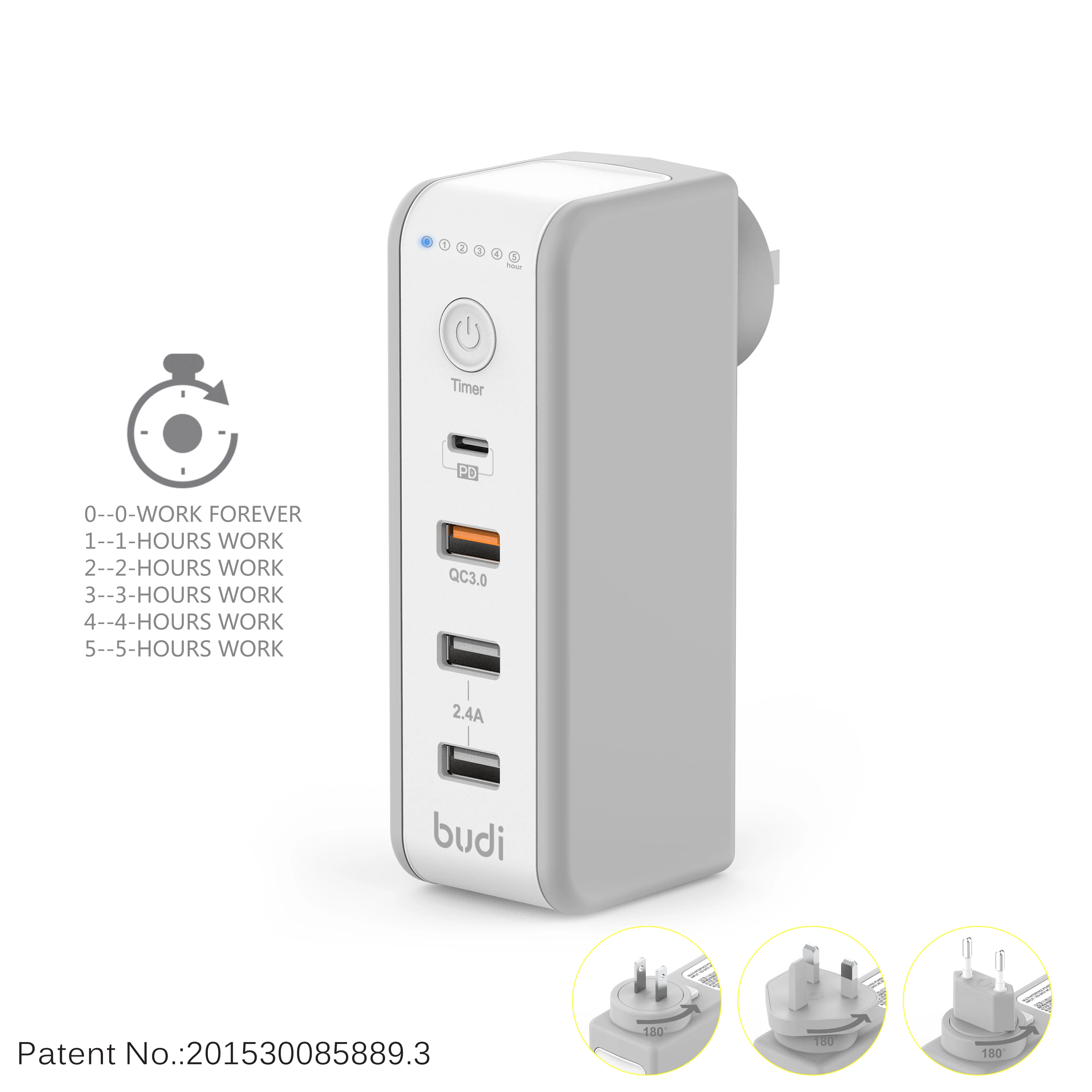 3 порта usb аккумулятор таймер pd зарядное устройство с таймером серийной дорожное для мобильных телефонов smart qc3.0