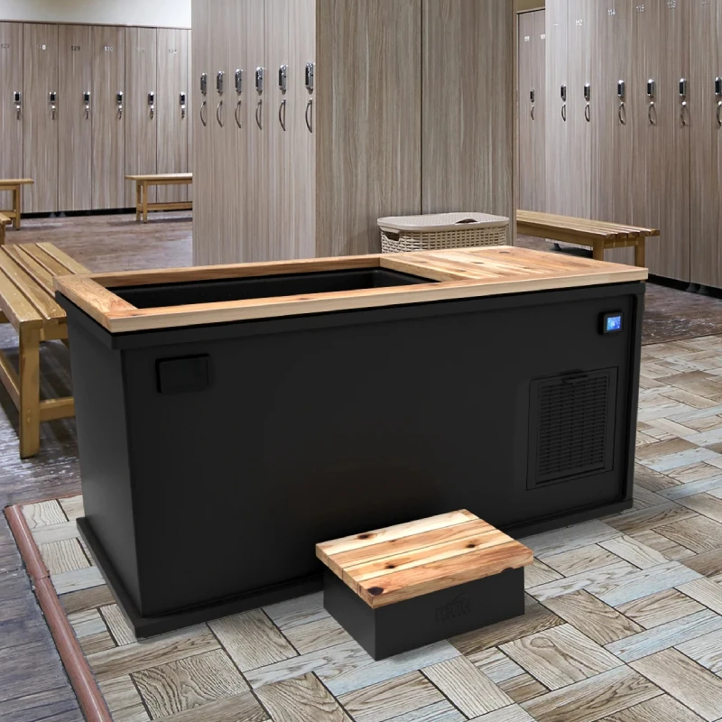Athlete Recovery All In One Wooden Stainless Steel Liner Ice Bath Cold Plunge Tub With Water Chiller and Cover