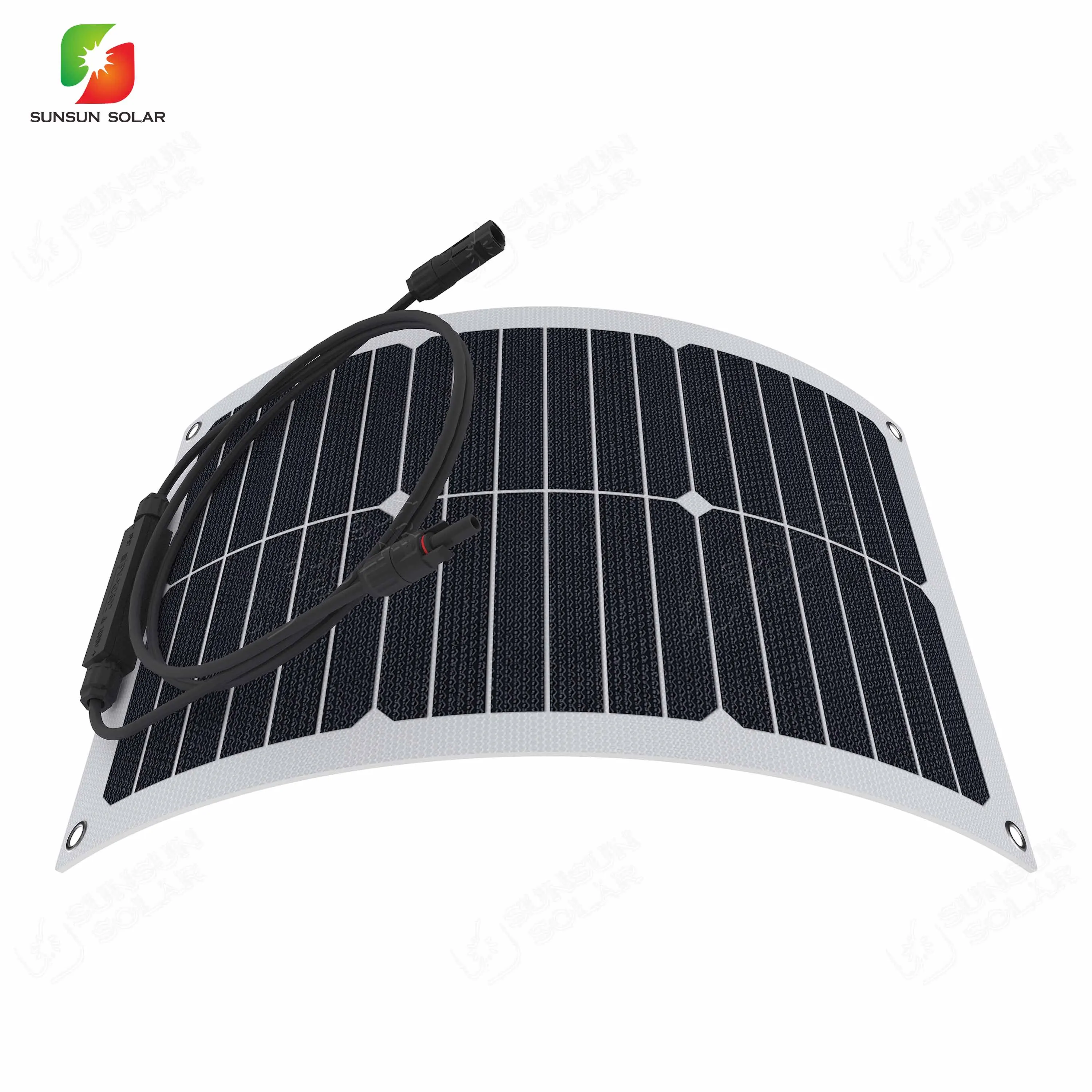 OEM/ODM Caravan Marine Use Sunpower Cell ETFE/PET Semi Flexible Solar Panel 20W 18V