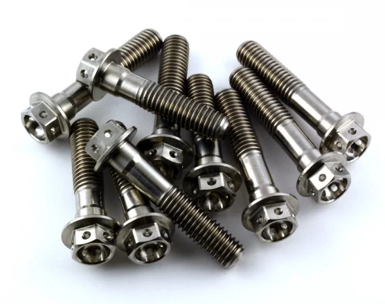 Gr5 Titanium Alloy Flange Head Motorcycle Bolts Titanium fasteners