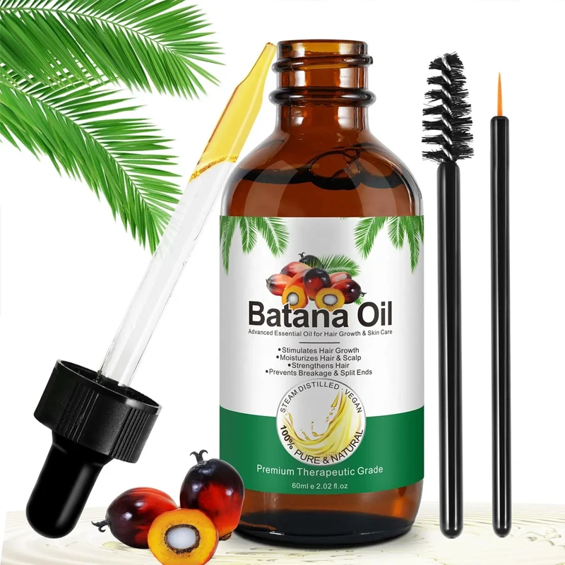 60ML Natural Private Label Hair Growth Treatment Essence Cruelty Free Hair Loss Batana Oil Scalp Massage Essential Oil