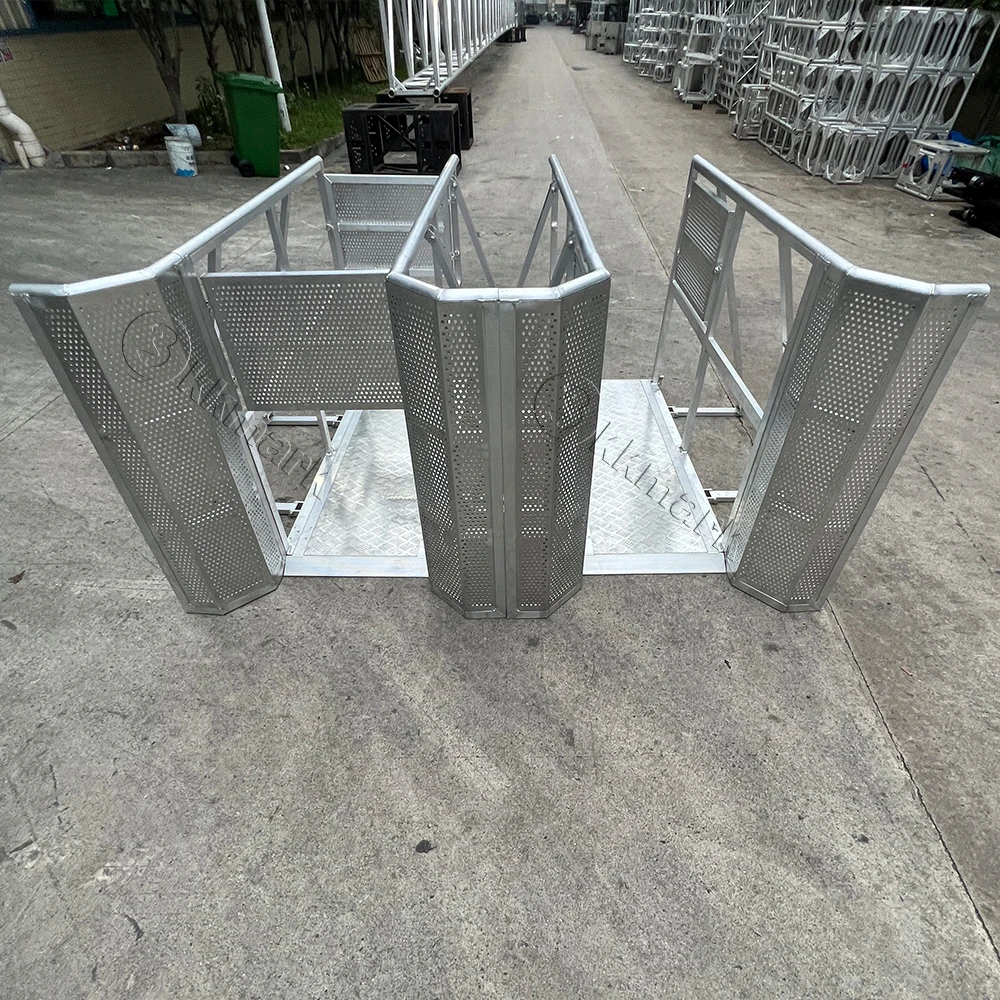 kkmark Silver Aluminum portable removable stable control snake runner line up access gate crowd control barriers
