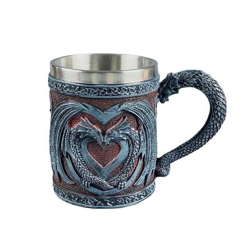 Wholesale Medieval vintage  sculpted beer mug goblet dragon mug home ornaments For Gifts