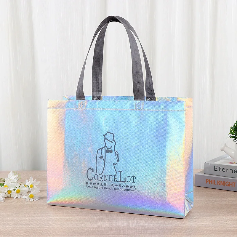 Nonwoven Laser Grocery Bags Reusable Foldable Non Woven Tote Shopping Bag With Logo