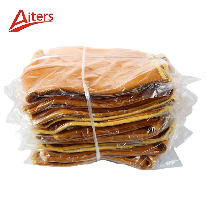 Elongated Welding Sleeve Cow Split Leather Safety Welding Arm Sleeves Cowhide Wear-resistant High-temperature