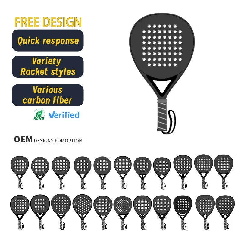 Customized High Quality Beach Tennis Racket Carbon Fiber Beach Tennis Paddle  for Outdoor Exercise