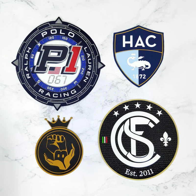 High Quality Custom Embossed Rubber Logo Patch 3D soccer Badges Soft PVC Patches For Sale