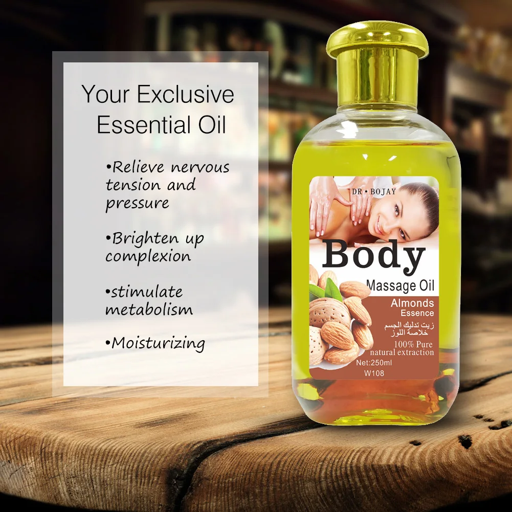100% Pure Natural Essential Oil Manufacturer Body Care Almonds Massage Body Oil Wholesale