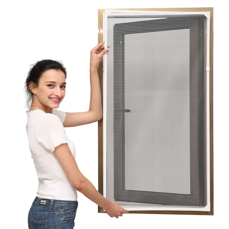 Popular patent adhesive screen with magnetic mosquito screen, magnetic curtain window screen