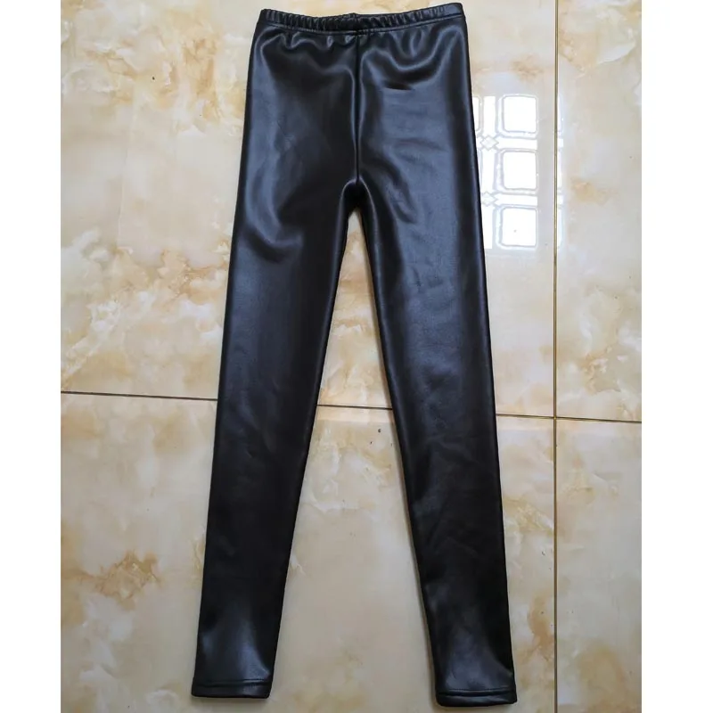 
New 2021 winter Custom Kids Children Leather Leggings Wholesale Custom Tight Leather Winter Soft Children thin Leggings 