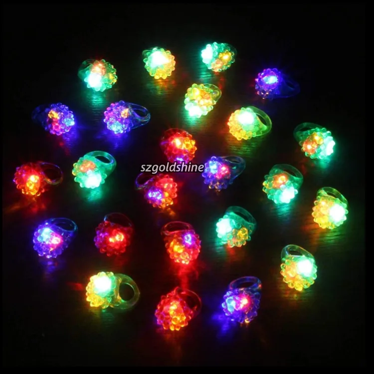 Flashing LED Bumpy Jelly Finger Rings Light up Toy for Halloween Raves Concert Shows-for Party Favors