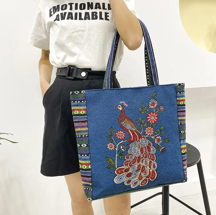 Wholesale Cartoon Owl Flamingo Woven Cotton Casual Ladies Tote Bag Large Shopping Bag Women Beach Handbag for Girls Canvas ODM
