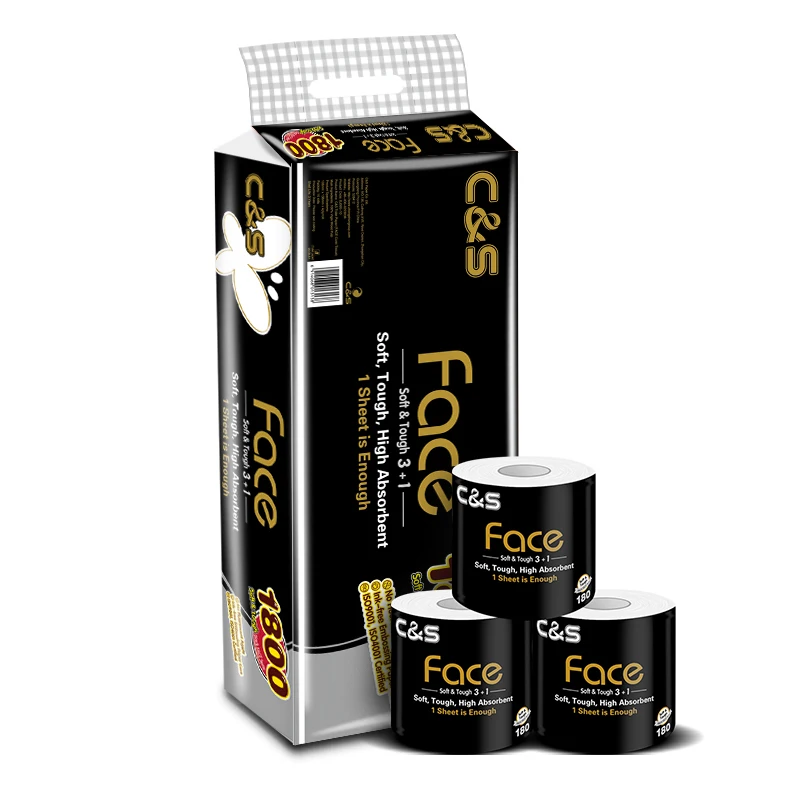 Customized Logo Ultrathick Virgin Wood Pulp Tissue Strong Texture Tissue Roll Paper