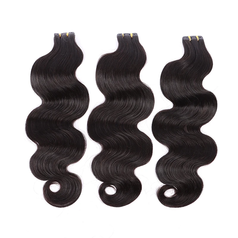 18 Inch Body Wave Natural Virgin Cuticle Aligned Hair Tape In Extensions Human Hair