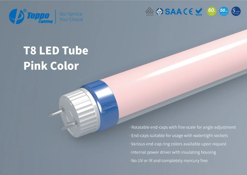 Factory Price OEM 12W 90CM Pink Color 4ft t8 led tube light for meat batten light fitting fluorescent tube light