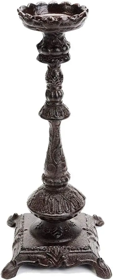 Custom 15Inch Tall Metal Black Iron Decorative Candle Holder Heavy Duty Cast Iron Candlestick Holders