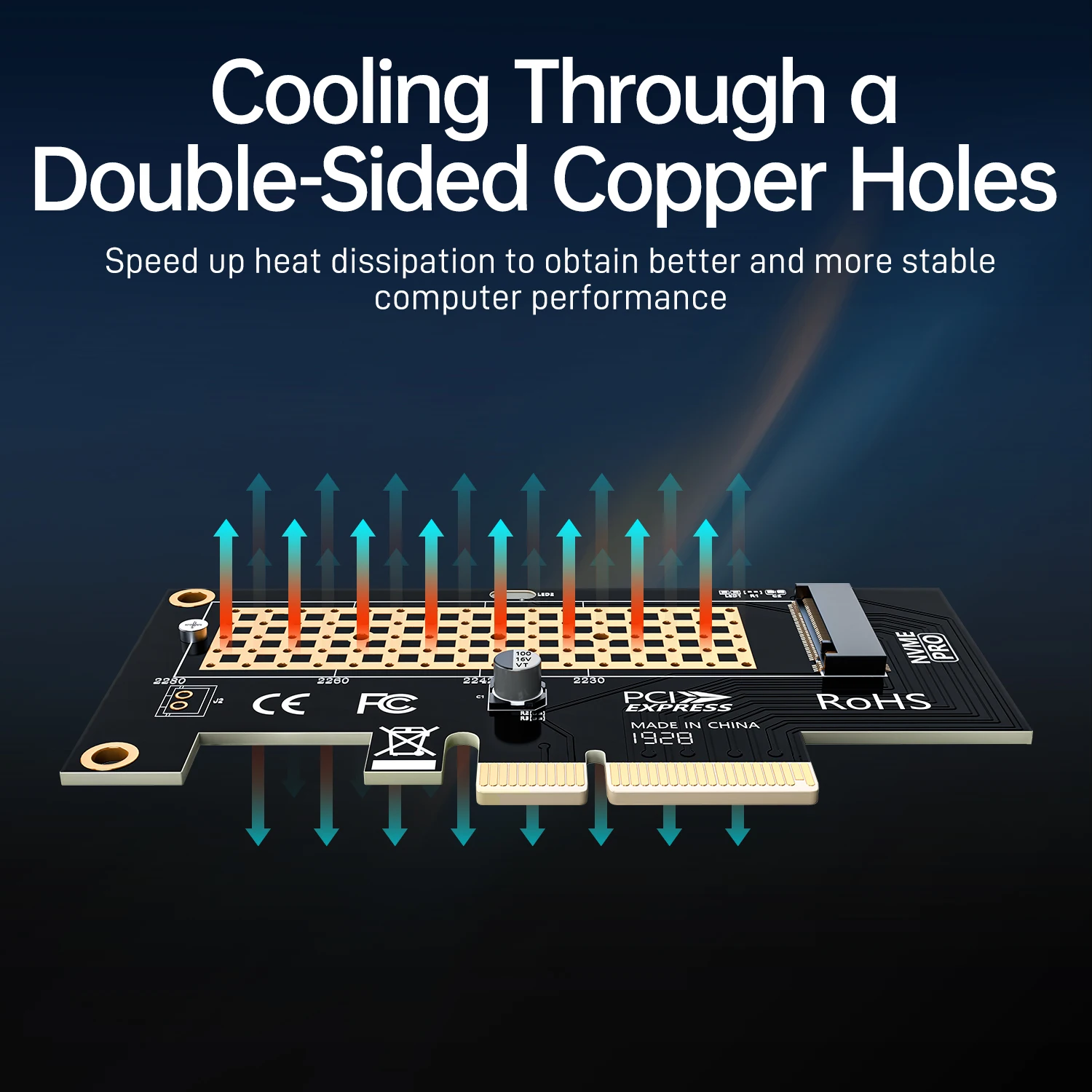 AMPCOM M key Connector M.2 NVME SSD to PCIE Interface Express 4 0x4 конвертер для 2230-2280