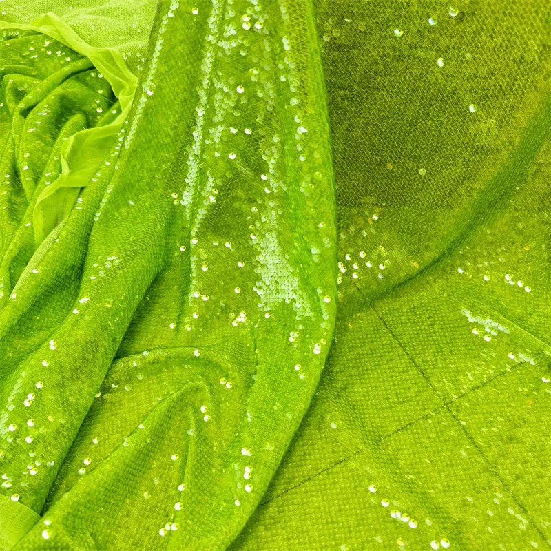 High Quality Sequin Embroidery Lace Dubai Fabric African Bridal Red reversible sequins Lace Fabric