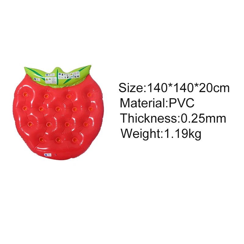 Hot Sale Outdoor Water Toy Inflatable Strawberry Fruit Swimming Rings For Adults Kids
