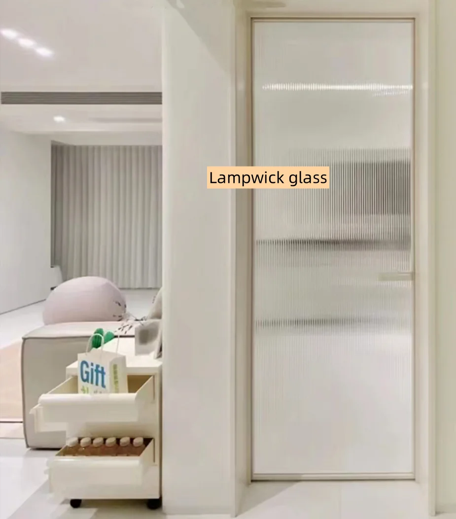 Corrugated texture Tempered Decorative Safety Craft Glass fluted lampwick glass for Partition