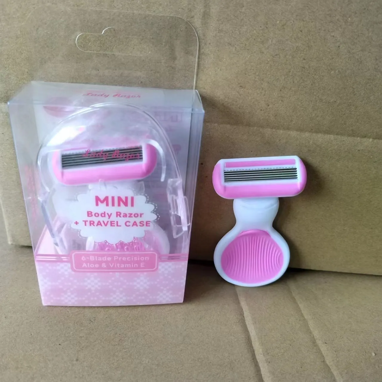 6 Blade Lady Shaving Razor Flexible Floating Head Hair Removal Shaver with a Travel Razor Case