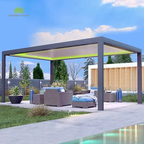 Custom weatherproof motorized outdoor aluminum garden patio roof pergola 3x3 3x4 5x3 7x3