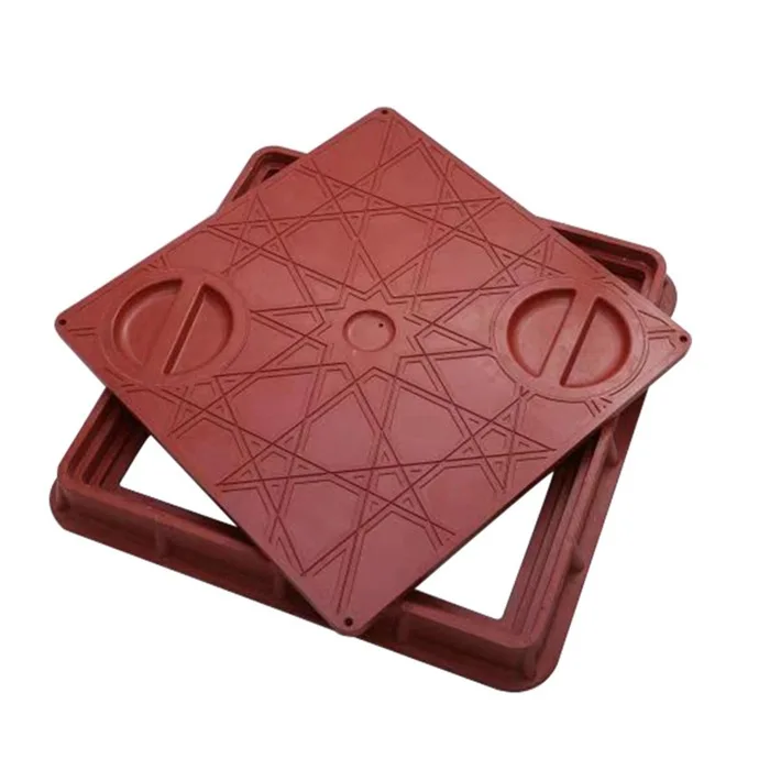 FRP/GRP 400X400mm Composite Square Manhole Cover with Pull Rings  lockable manhole cover