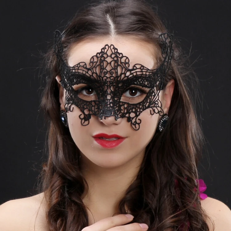 2024 Black Sexy Lace Masquerade Mask for Carnival Halloween Masquerade Half Face Ball Party Masks Festive Party Supplies