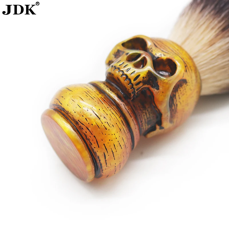 JDK Wholesale New Design Personalize Men Skeleton Skull Shaving Beard Brush with Resin Handle for Barber