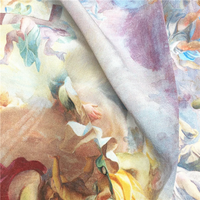 
Custom Digital Print Silk Crepe De Chine Wholesale 14mm CDC Printed Fabric 