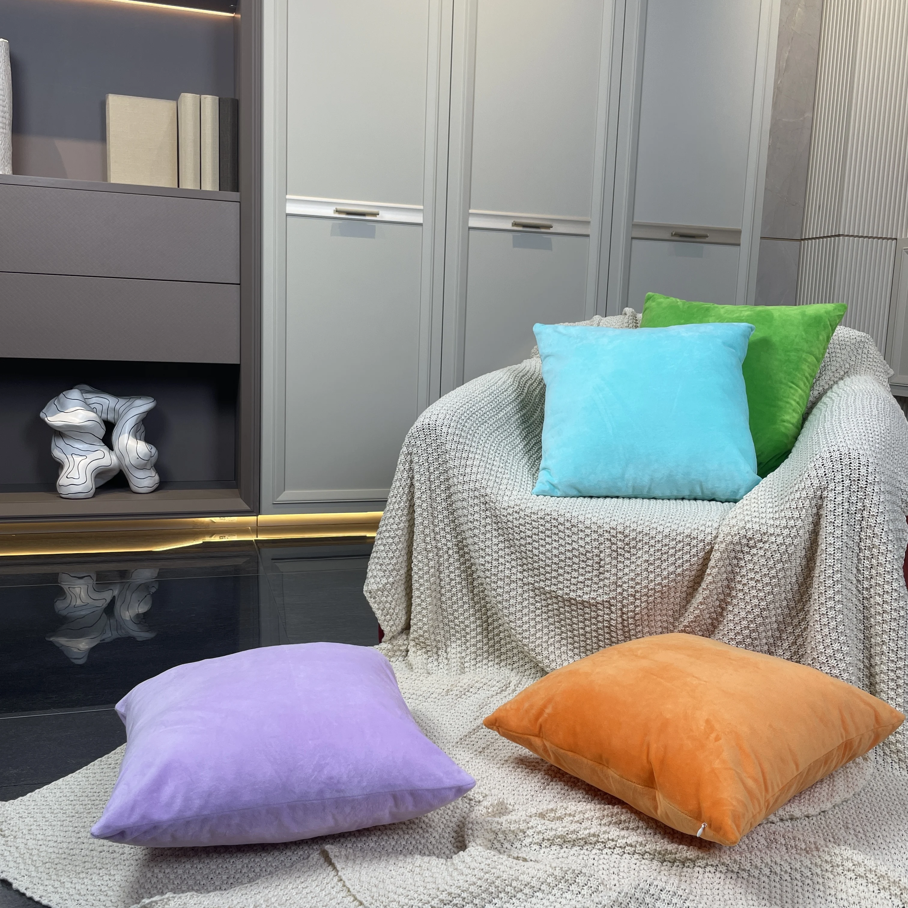 Detachable Velvet Square cushion home sofa decoration pillow home items throw pillow