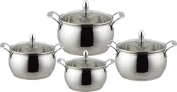 High Quality Kitchen  Stainless Steel Pasta Cooking Pot Cookware Set With Glass Lid